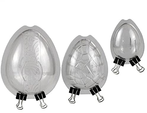 Ruluti 3pcs / Set Oeufs de Pâques Moule de Chocolat Outils de confiserie de gâteau Décorations de gâteau Cuisson Candy Moule de Chocolat en Polycarbonate