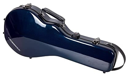 Crossrock Flight Case fits for A&F Style Mandolin, 100% Carbon Fiber Hard Shell with Backpack and Protective Cover(CRF6000MAFBL)