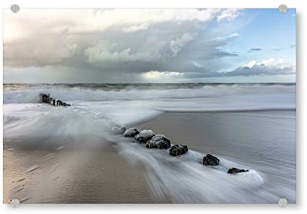 artboxONE Acrylglasbild 60x40 cm Reise/Strand und Meer Weiche Wellen auf Sylt - Bild Wellen