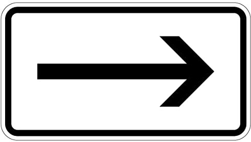 Aufkleber Verkehr Zusatzzeichen Pfeil Links/rechts StVO Richtung Schild Folie selbstklebend | Größe wählbar Made in Germany, Größe: Pfeil rechts | 10,5x6 cm