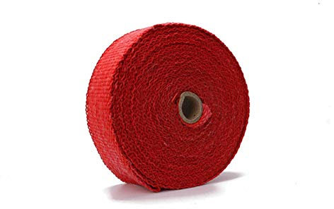 GSXLZ Hitzeschutzband Universal Motorrad Mitbrügter Turbo-Krümmer Wärmeabgas Thermisches Wickelband Edelstahlbindungen 1,5mm * 25mm * 5m 312 (Color : Red)