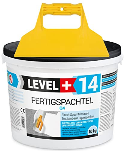Fertigspachtel Spachtelmasse 10 kg Glättspachtel Fugenspachtel Reinweiss Weiß + Kunststoffspachtel ohne Zahnung Set RM14