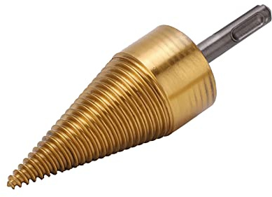 Firewood Log Splitter Drill Bit Rotating Firewood Split Device Wooden Cone Punching Drill Round Handle 42mm L