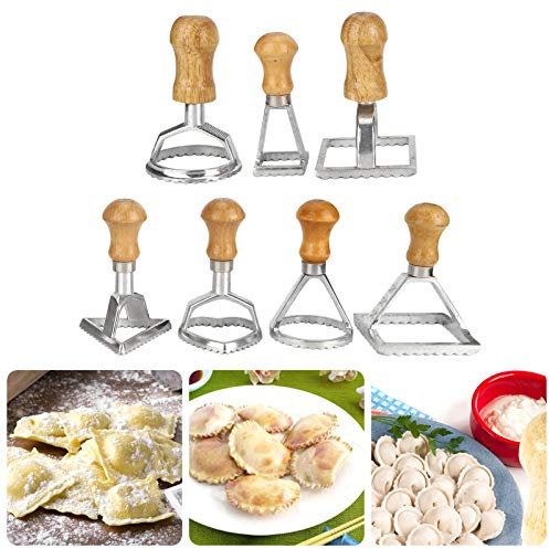 Ravioli Stamp Maker Cutter Set, 7PCS/Set Dumplings Moulds DIY Cookies Cakes Pastry Pasta Stamp Press Cutter Maker Kitchen Attachment