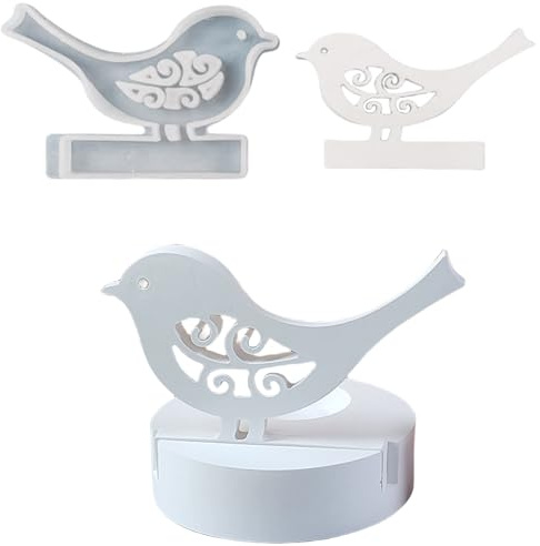 ALEFBET Silikonformen Gießformen, Silikonform Kerzenhalter DIY Kombination Silikon Gießform Kerzenhalter, Gipsformen zum Gießen (Einsatz - Vogel) 10022
