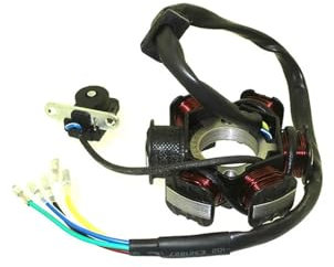 Lichtmaschine Stator Motor 6 Spulen Halb Phase Magneto Stator Linke Abdeckung Für 50cc-125cc Pit Dirt Bike Motorrad Go Kart ATV Stator Coil Motorrad Zündspule(Stator)