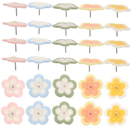 SEWACC 30stücke Blumen Reißzwecken Austauschbare Push-pin Multifunktionale Schreibtischzubehör Für Frauen Reißzwecken Kartenzubehör Kompakte Kleine Täglicher Gebrauch