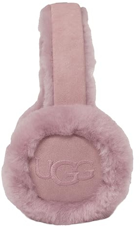 UGG Wasserabweisende Damen-Ohrenschützer aus Schaffell mit gesticktem Logo, Ashen Rose, Einheitsgröße, Ashen Rose, Einheitsgröße
