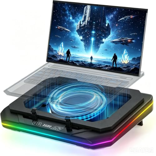 Cooling Pad for Asus ROG Strix G18 G16 G17 G15 Scar 18 16 17 15 Gaming | Laptop, It is a Well Deserved Heat Dissipation Monster，Cooler with Powerful Turbo Fan Can Fast Cooling,6 RGB Light Mode