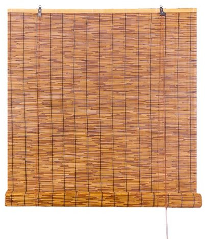 Xalteafe Rollo Retro,Schilf Vorhang,Retro Schilf Vorhang,Sonnenschutz Sichtschutz Rollo,Fenster Sonnenschutz Rollo,Sonnenschutzrollos,Atmungsaktiv,Sichtschutz Sonnenschutz,FüR TüR Fenster