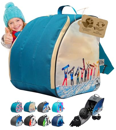 BambiniWelt by Rafael K. Sac à Chaussures de Ski pour Enfant avec Espace de Support Intégré pour Bottes, Casque, Lunettes