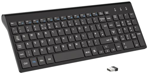 cimetech EasyTyping Wireless Keyboard for Laptop, Silent Compact USB Computer Keyboards for PC, Laptop, Desktop and Windows 10/8/7/XP - Black