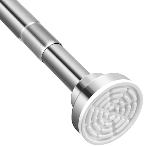 PetHot Shower Curtain Pole, 115-210 cm Stainless Steel Net Curtain Rod, Adjustable Shower Curtains Rail Spring Tension Rod Extendable Telescopic Curtain Rod Tension Pole Net Voile
