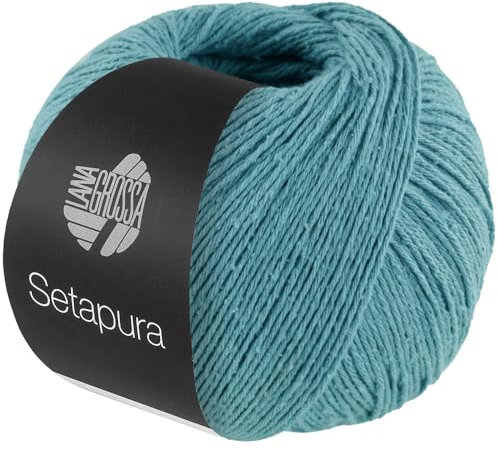 LANA GROSSA Setapura | Angenehm weiches, mattes Seidengarn | Handstrickgarn aus 100% Seide | 50g Wolle zum Stricken & Häkeln | 200m Garn FB22