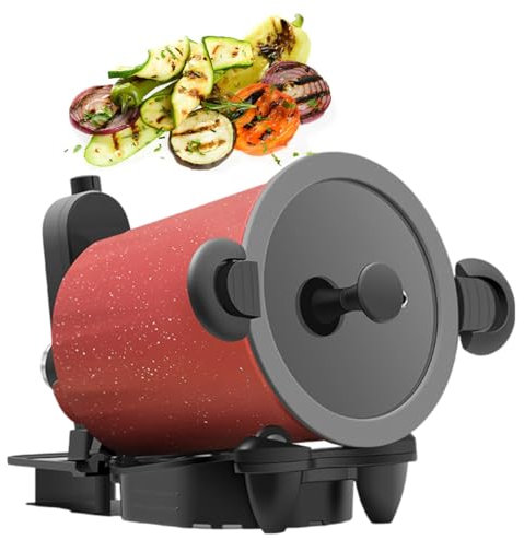 Freidora Portátil, Multicocina Con Temporizador Digital, Olla Con Mezclador Giratorio 360°, Asas Frías Al Tacto Y Cajón De Drenaje De Aceite