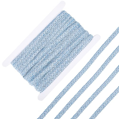 CABODYALS Rotolo di Nastro Decorativo in Pizzo Intrecciato con Frange Blu da 10 m e 1/2 Pollici in Poliestere per Tappezzeria per Gioielli Cucito Vestiti Costumi Accessori per Tende Artigianato.
