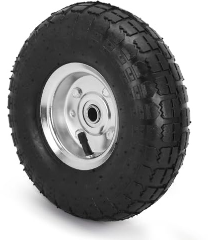 CROWNSHOP Wheelbarrow Wheel 10 Pneumatic Tyre 4.10/3.50-4 Hand Truck Tyre Rubber Wheels 260x85 mm Replacement Wheels for Sack Truck Hand Trolley Cart