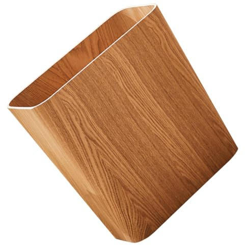ABOOFAN Cubo Khaki para de Madera Basura Uso Portátil Doméstico | Diseño Sencillo y Moderno, Robusto y Práctico, para Papel Usado en Dormitorio, Oficina o Sala