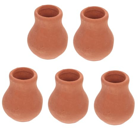 TOYANDONA 5pcs Miniature Pottery Pots Doll House Supplies Micro Landscape Models Mini House Decor Ceramic Flower Pot for Dolls