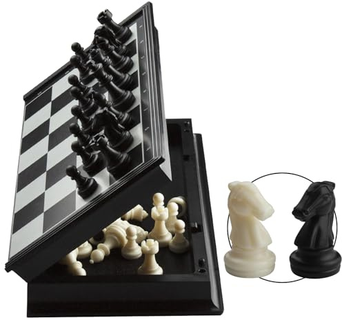 Set Di Scacchi Magnetico, Scacchiera Pieghevole, Mini Set Di Scacchi Da Viaggio Portatile, Gioco Strategico E Regalo Per Adulti - 2 Giocatori (24 Cm)