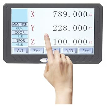 OPFVUJIKX Codificador de Escala Lineal, Pantalla táctil LCD de 3 Ejes con Lectura Digital DRO y Cubierta metálica, e Lineal, Contador for fresadora y Torno. para fresadora