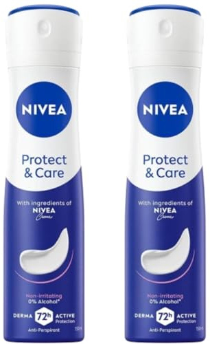 Nivea Protect & Care Deodorante Spray Antitraspirante 72h Senza Alcool – Non Irritante, Cura Delicata Con Profumo di Nivea Creme, Uomo Donna, 150 ml (2)