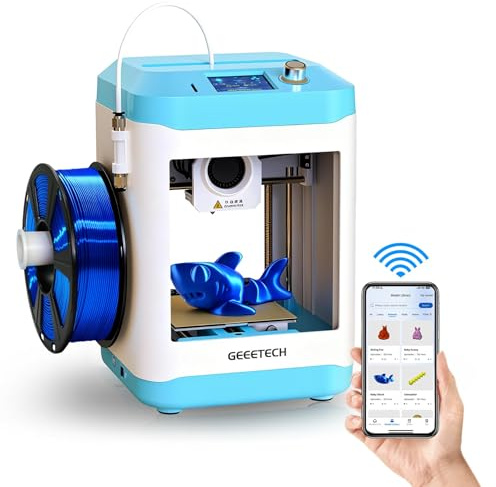 GEEETECH M1S Impresora 3D con Wi-Fi para Principiantes, con Control Inteligente, extrusor de accionamiento Directo de Doble husillo - Impresora 3D de 250 mm/s Azul