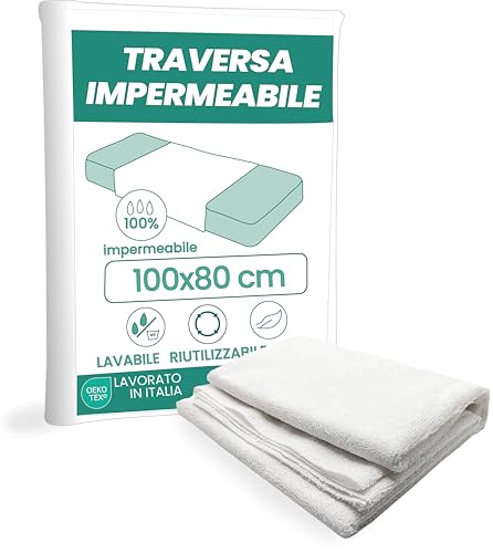 IANTE Traversine Neonato Fasciatoio 100x80 cm - Traverse Impermeabili, Lavabili, Riutilizzabili e Certificate Oeko-Tex - Teli Cambio Neonato (1, 100x80)