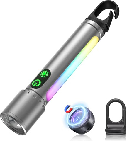 Abosi Lampe de poche LED rechargeable - 50 0000 lumens - 9 modes - Lampe de poche LED extrêmement lumineuse XHP90.2 - Zoomable et étanche IPX7 - Lampe de poche puissante pour le camping, la randonnée