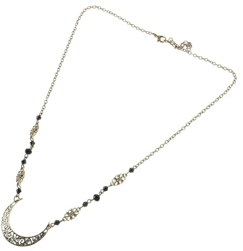 Chaîne de Tête Vintage Lune Croissant Ajourée Café Gh0155d | Alliage Fer, Style Bohème Antique, pour Mariage et Festival, Bijou Cheveux Femmes Filles