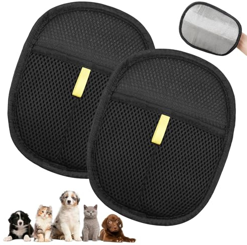 SINOTATO 2 Stück Pet Hair Remover Gloves, Electrostatischer Wiederverwendbarer Haustierpflegehandschuh Katze Hund Fellentfernungswerkzeug Für Möbel Bett Teppich Kleidung Sofa Auto