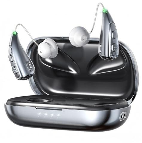 Hearing Aids for Seniors, Hearisay Rechargeable Hearing Amplifiers, 5 Levels of Volume Automatic Digital Noise Cancelling Hearing Aids for Seniors with Super Convenient Charging Case (gray)