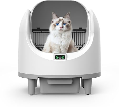 Katzenklo Selbstreinigende Katzentoilette Offene, Automatische Katzentoilette mit App & Sicherheitssensor, Geruchsbeseitigung, Große Fassungsvermögen, Anti Pinch Self Cleaning Cat Litter Box