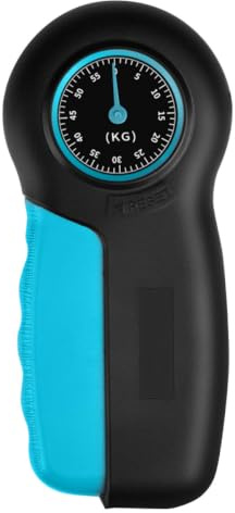 Dynamomètre Force de Préhension en 55kg de Abs Poignet et Doigts | Noir et Bleu, Usage Sportif, Mesure Force de Maintien, Adapté aux Athlètes et Passionnés