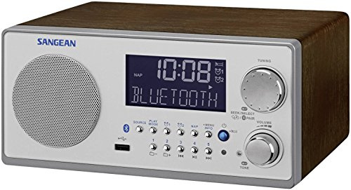 Sangean WR-22 - Radio (Clock, Analógico, AM, FM, 7 W, 76.2 mm (3 ), LCD), color nuez (importado)