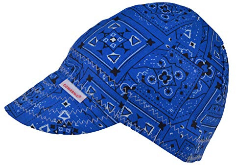 Comeaux Caps Reversible Welding Cap Blue Bandana Size 7
