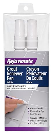 Rejuvenate Grout Renewer Pen 1 Count, White Grout Color Restorer