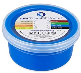 AFH Therapie Knete® | 85 g | Therapie Knetmasse | 8 Verschiedene Stärken (blau: sehr fest) | Therapieknete