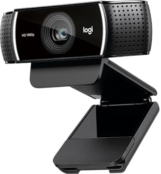 Logitech C922x HD Pro PC Webcam, Full HD 1080p/30fps or 720p/60fps Video, HD Light Correction, Works with Microsoft Teams, Google Meet, Zoom, Nintendo Switch 2’s new GameChat mode, Mac/Tablet- Black