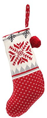 Casalanas - Navidad, Nikolausstrumpf, Weihnachtsstrumpf, Nikolausstiefel, Beutel zum selbst Befüllen, 100% Baumwolle, 46x26 cm