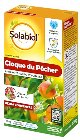 SOLABIOL Anti Cloque du Pêcher - 60L de Solution - 100g | Action Longue Durée - Traitement Préventif contre la Cloque du Pêcher - Utilisable en Agriculture Biologique - SOCLOQ100