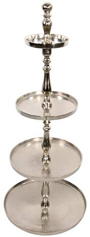 Lesli Living Etagere Brush 125cm Aluminium gebürstet Silber 4Etagen Servierständer Etagerie