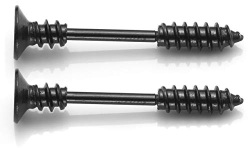 JSDDE Piercing Edelstahl Schraube Form 14G Ohr Helix Knorpel stab Brustwarzenpiercing Nippelpiercing Straight Barbell Stablänge Schwarz 12MM