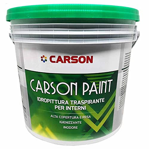Colorificio Carson Paint Idro Pittura Traspirante Super Coprente Per Interni All'Acqua Bianca (5 LT)