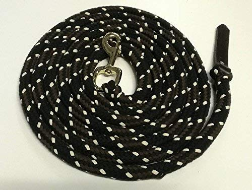 Pferdeseile_DE Bodenseil 4 Meter Schwarz-Braun-Natur - Baumwolle-Polyester Kernmantelseil/Arbeitsseil - Leine für Pferd