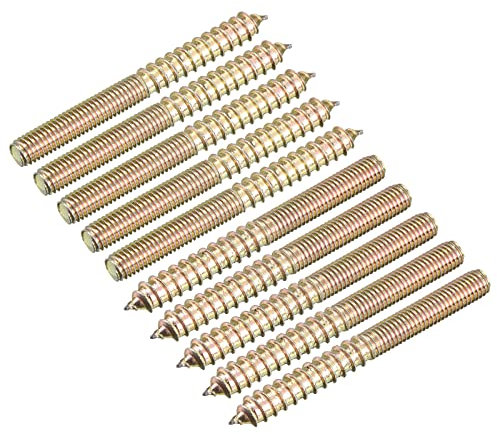 sourcing map M8x80mm Suspensión Pernos, 12uds Doble Extremo Rosca Espiga Tornillos para Madera Muebles Conexión