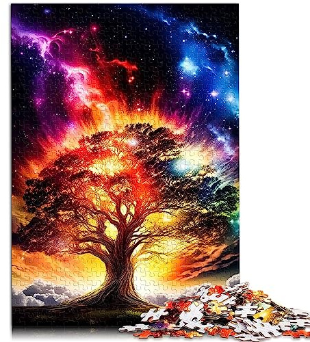 Puzzle per adulti Albero della vita cosmico Puzzle da 1000 pezzi Puzzle in legno per adulti e bambini dai 12 anni in su Giochi di puzzle rilassanti Dimensioni: 50x75 cm