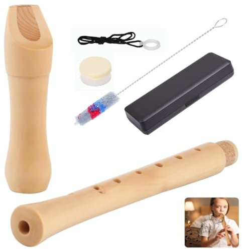 Wooden Blockflöte Soprano Recorder Instrument with Hard Case, Baroque Fingering C Key Britain-style Wooden Recorder, Recorder Instrument for Students Adults Beginners