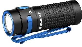 OLIGHT Baton 4 EDC 1300 Lumen Wiederaufladbare LED Kleine Taschenlampe, Taschenlampe mit Mikroperforierter Anzeige für Außen, Innen und Notfall (Schwarz)