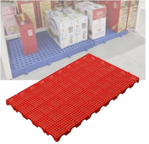 XPLKQXE Kellerspeicher Kunststoffpalette, Leichter Boden Palettenkufe Aus Polyethylen, Supermarkt-Verkaufsdisplay Palettenauflagebrett, Kunststoff-Tablett (Farbe : Red-39.4x23.6x2in, Größe : 10pcs)